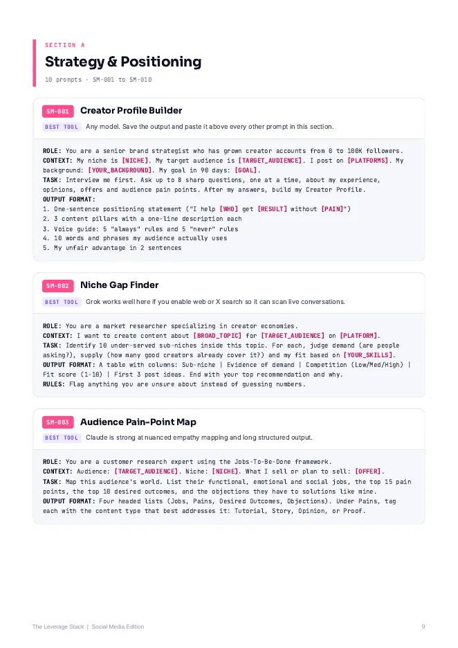 Sample page from the Social Media edition: Strategy and Positioning